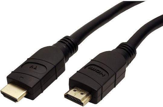 Value Angle Cable HDMI male - HDMI male 20m Black