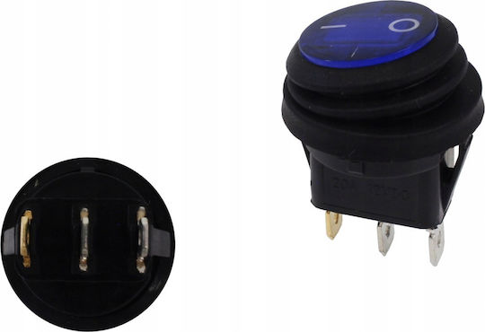 Mtuning Διακόπτης Στρογγυλός On-off 3pin Μπλε