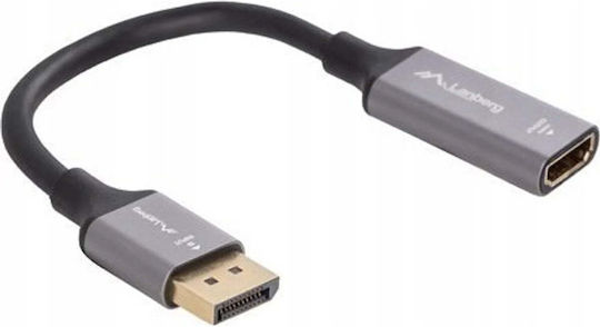 Προσαρμογέας Καλωδίου Lanberg Displayport M > Hdmi F 8k Καλώδιο 20cm Ασημί
