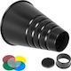 Studioleuchte Glareone Snoot mit Wabengitter + 4 Filter
