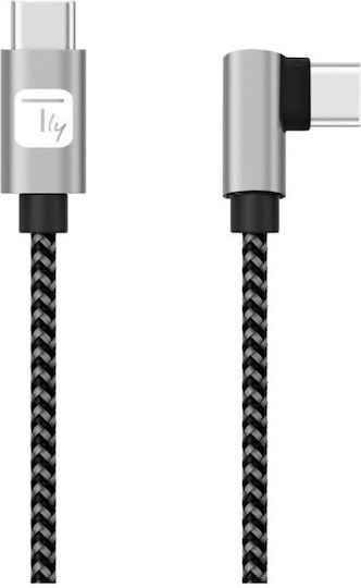 Techly USB 2.0 Cable USB-C male - USB-C PD Ασημί 2m