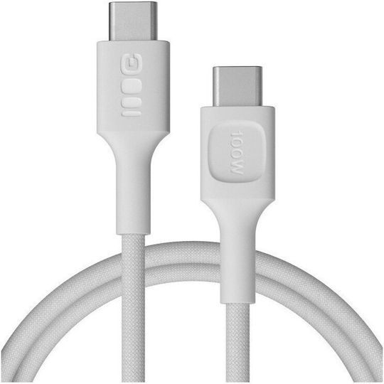 Green Cell Powerstream USB 2.0 Cable USB-C male - USB-C 100W PD Λευκό 1.2m