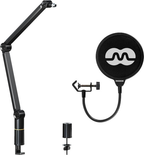 Mozos Mozos Επιτραπέζιο Τρίποδο Sb38-bk + Φίλτρο Ποπ Μικροφώνου Ps-1