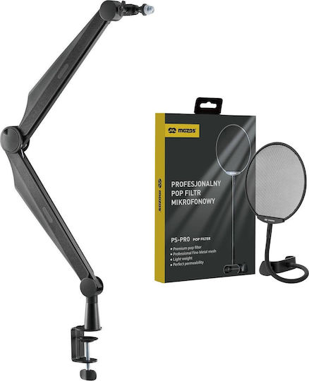 Mozos Mozos Black Microphone Stand Arm 80 Cm Sb41 + Ps-pro Microphone Pop Filter