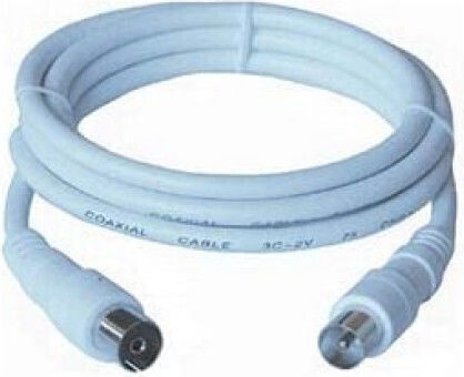 PremiumCord Cablu Antenă Coaxial de sex masculin - Coaxial de sex feminin Alb 5m