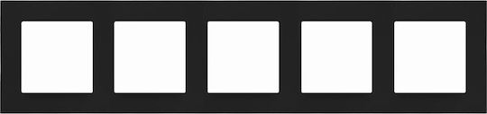 Quintuple Frame Kontakt-simon 55 Tr5/149 Line Black Matte