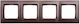 Kontakt-Simon Switch Frame 4 Positions Vertical and Horizontal Installation in Brown Color DR4/46