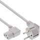 Inline Stromkabel Schutzkontakt CEE7/7 Winkel 3-polig IEC-C13 Winkel Grau 1,0m