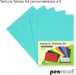 Penword Κυματοειδές Χαρτόνι Penword A4 5φύλλα Ανοιχτό Μπλε Penword Targi