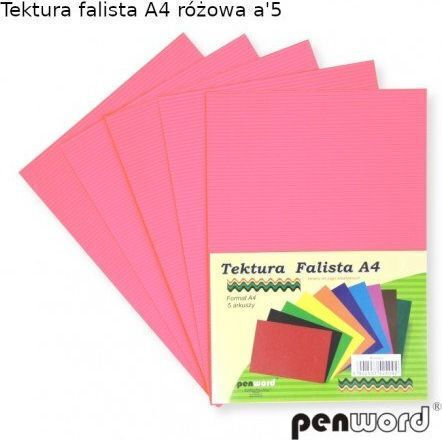 Penword Κυματοειδές Χαρτόνι Penword A4 5 Φύλλα Ροζ Penword Targi
