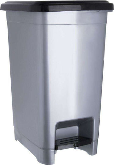 Orion Kadax Kunststoff Mülleimer mit Pedal Silber 25lt