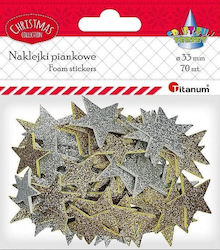 Titanium Foam Stickers Stars 33mm Mix 70pcs