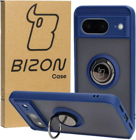 Bizon Hybrid Ring Umschlag Rückseite Silikon / Gehärtetes Glas Marineblau (Google Pixel 8)