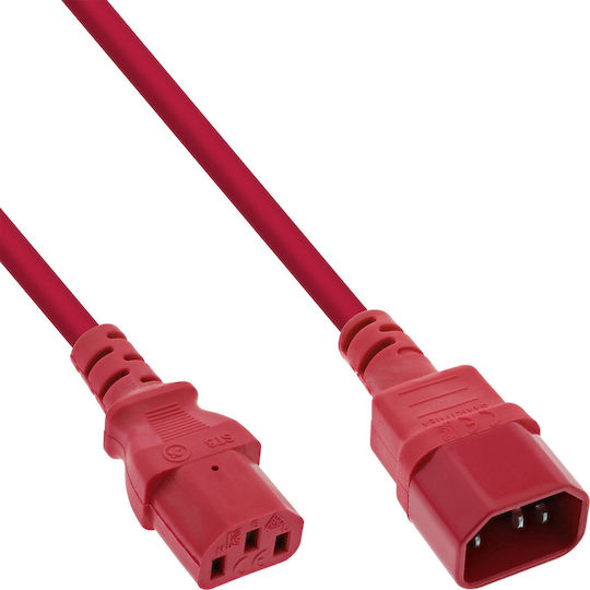 InLine IEC C13 / IEC C14 - IEC C13 / IEC C14 Cable 0.5m Red