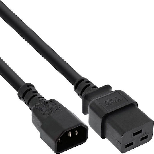 InLine IEC C14 / IEC C19 - IEC C14 / IEC C19 Kabel 0.5m Schwarz