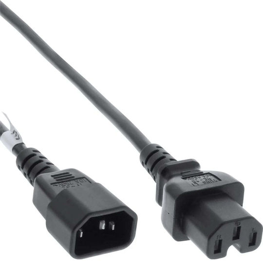 InLine IEC C15 / IEC C14 - IEC C15 / IEC C14 Cable 0.5m Black