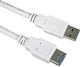 Premiumcord Καλώδιο Επέκτασης Usb 3.0 Super-speed 5gbps A-a Mf 9pin 3m Λευκό
