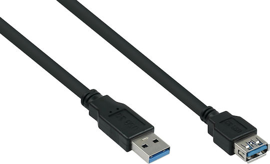 Alcasa Kabelmeister USB3.0 Extension Cable A Male to A Female UL Black 3m