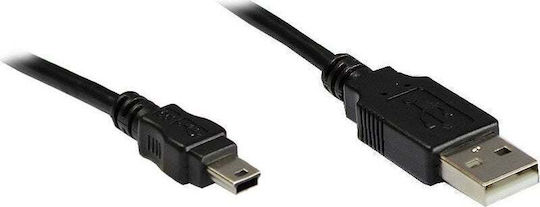 USB кабел Good Connections USB2.0 A-mini B5pin черен 0.3m