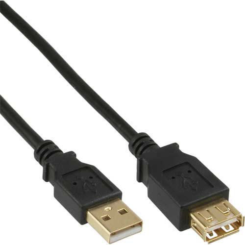 Inline USB-A auf USB-A Kabel 5 m Schwarz 34605s
