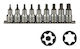 Teng Tools Σετ Καρυδάκια Torx 1/2" Tx20-tx60 9τμχ 38190054