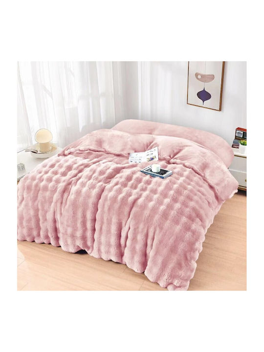 Pucioasa Κουβέρτα Γούνινη Διπλή 200x230εκ. Pink