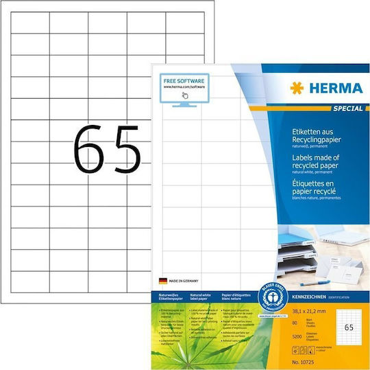 Herma Αυτοκόλλητες Ετικέτες Α4 Ορθογώνιες 38.1x21.2mm