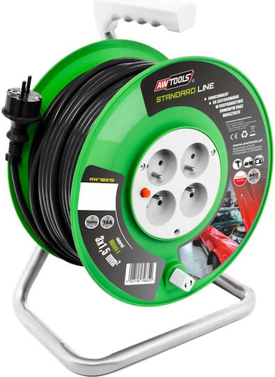 AWTools Extension Reel Cord 50m Black