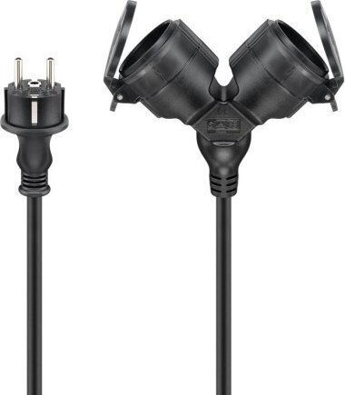 Goobay Waterproof Extension Cable Cord 3 x 1.5mm²/10m Black