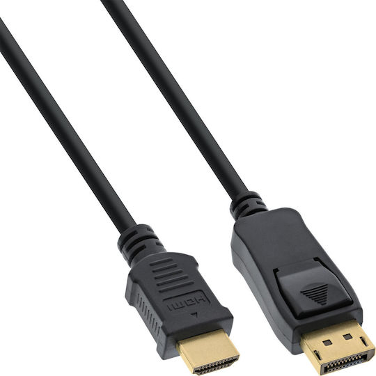 Inline DisplayPort To HDMI Converter Cable Adapter Black 1.5m