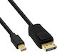 Καλώδιο Inline Displayport Mini Displayport 1.5m Μαύρο 17134s