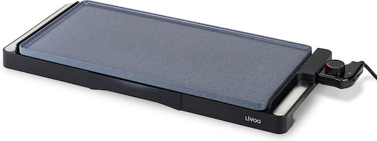 Livoo Teppanyaki Grilling Plate with Adjustable Thermostat 2000W and Ceramic Coating 50x25cm.