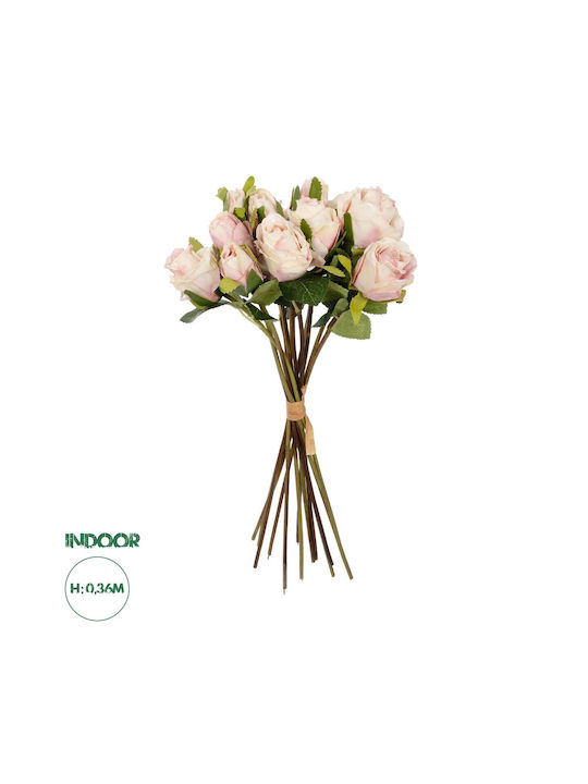 Strauß aus künstlichen Blumen Rose Rosa 36cm Gl...
