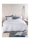 Rythmos Bettbezug-Set Baumwolle Übergröße mit 2 Kissenbezügen 225x250 Pacify White
