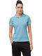 Women's Athletic Polo Blouse Light Blue