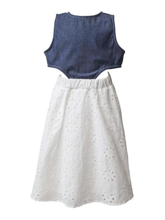 Rochie pentru Copii Fără mâneci Denim Bicolor