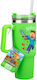 Paladone Sticlă Pentru Copii Minecraft Din Oțel Inoxidabil Cu Pai Verde 900ml