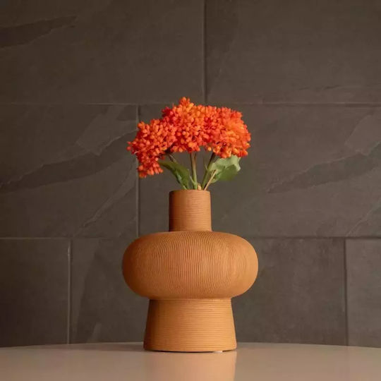 GloboStar Decorative Vase Artificial Garden Corneol Brown 17x17x20cm