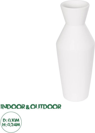 GloboStar Decorative Vase Artificial Garden Malvina White 10x10x24cm