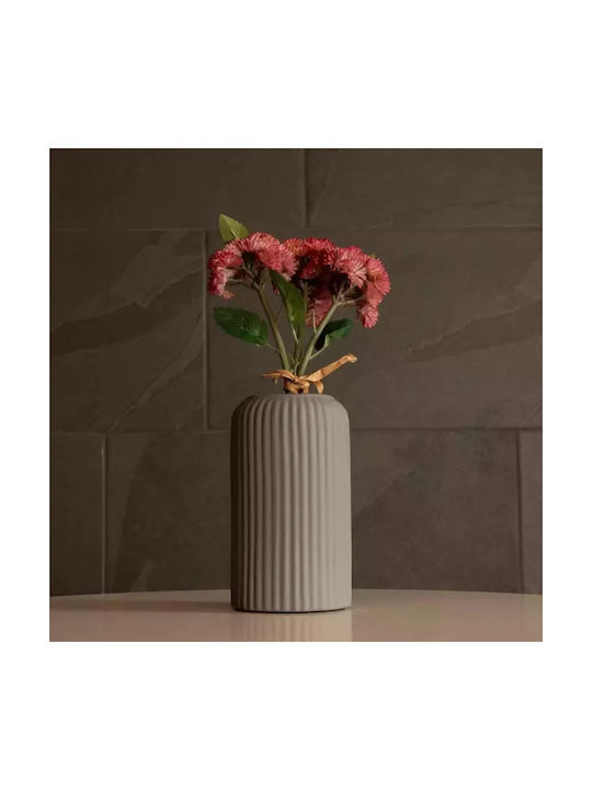 GloboStar Декоративна ваза Керамика Artificial Garden Lovina Сив 9x9x16см 1бр