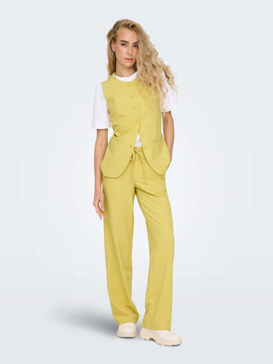Damen Stoff Hose Yellow