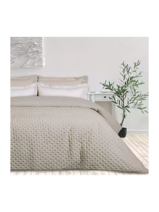 Das Home 9652 Coverlet Queen Size Microfiber Light Taupe 220x240cm
