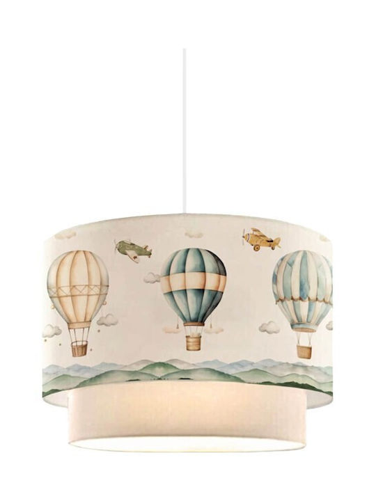 Kids Fabric Single Ceiling Light E27 Beige 30x20cm