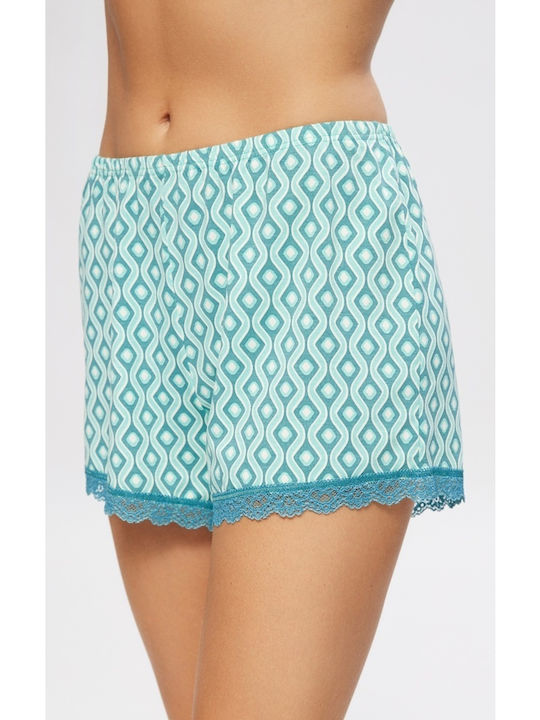 Minerva Summer Women's Pyjama Shorts Turquoise