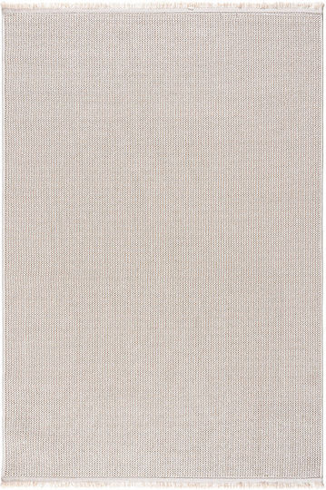 Beauty Home Rechteckiger Weißer und Beige Wohnzimmer Teppich 67x140cm