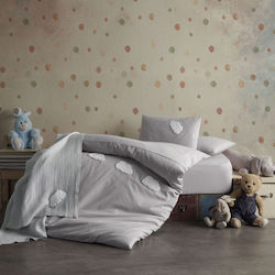 Class Home Collection Σετ Βρεφική Παπλωματοθήκη με Μαξιλαροθήκη Cloud Grey 120x150εκ.