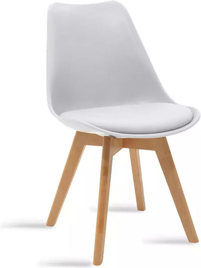 Καρέκλα Τραπεζαρίας Gaston 47.5x57x80.5εκ. White - Natural