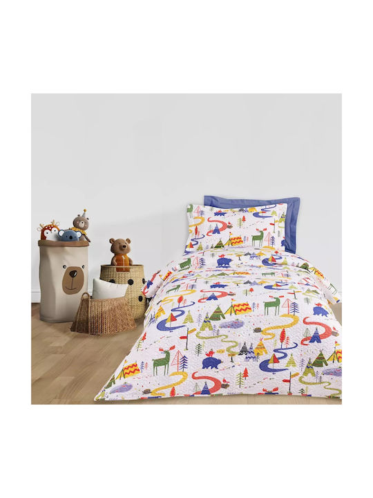 Das Home Kids Quilt Single Blue Green White 160x240cm