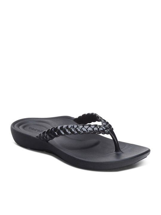 Aetrex Flip Flops Black