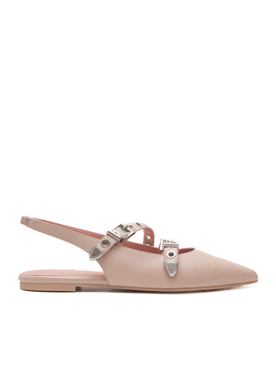 Ella Leder Damen Ballerinas Slingback in Rosa Farbe